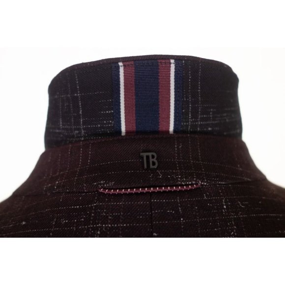 TED BAKER New Brown Checked Wool Suit Jacket $485 - Picture 5 of 11